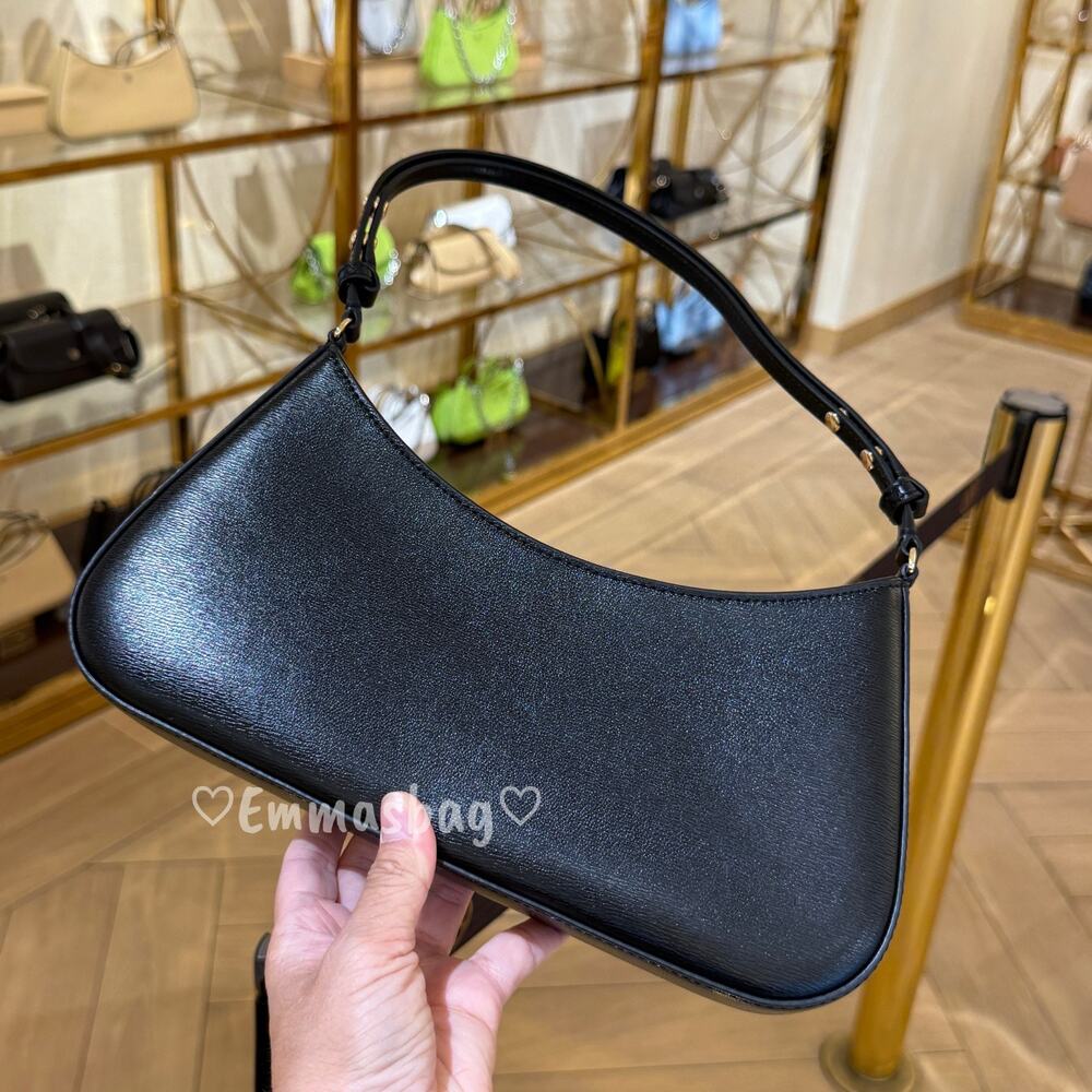Tory Burch Rory Textured Shoulder Bag 183711 Black $350 - Picture 3 of 7